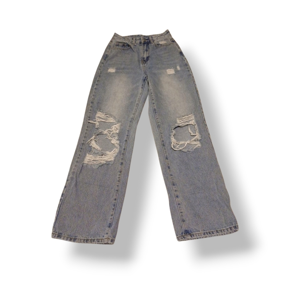 Distressed Light Blue Jeans